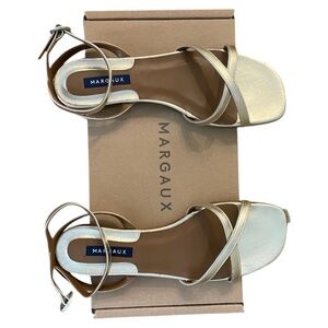 Margaux, Flat Sandal in Platinum (Size 7.5 US, 38.5 EU)